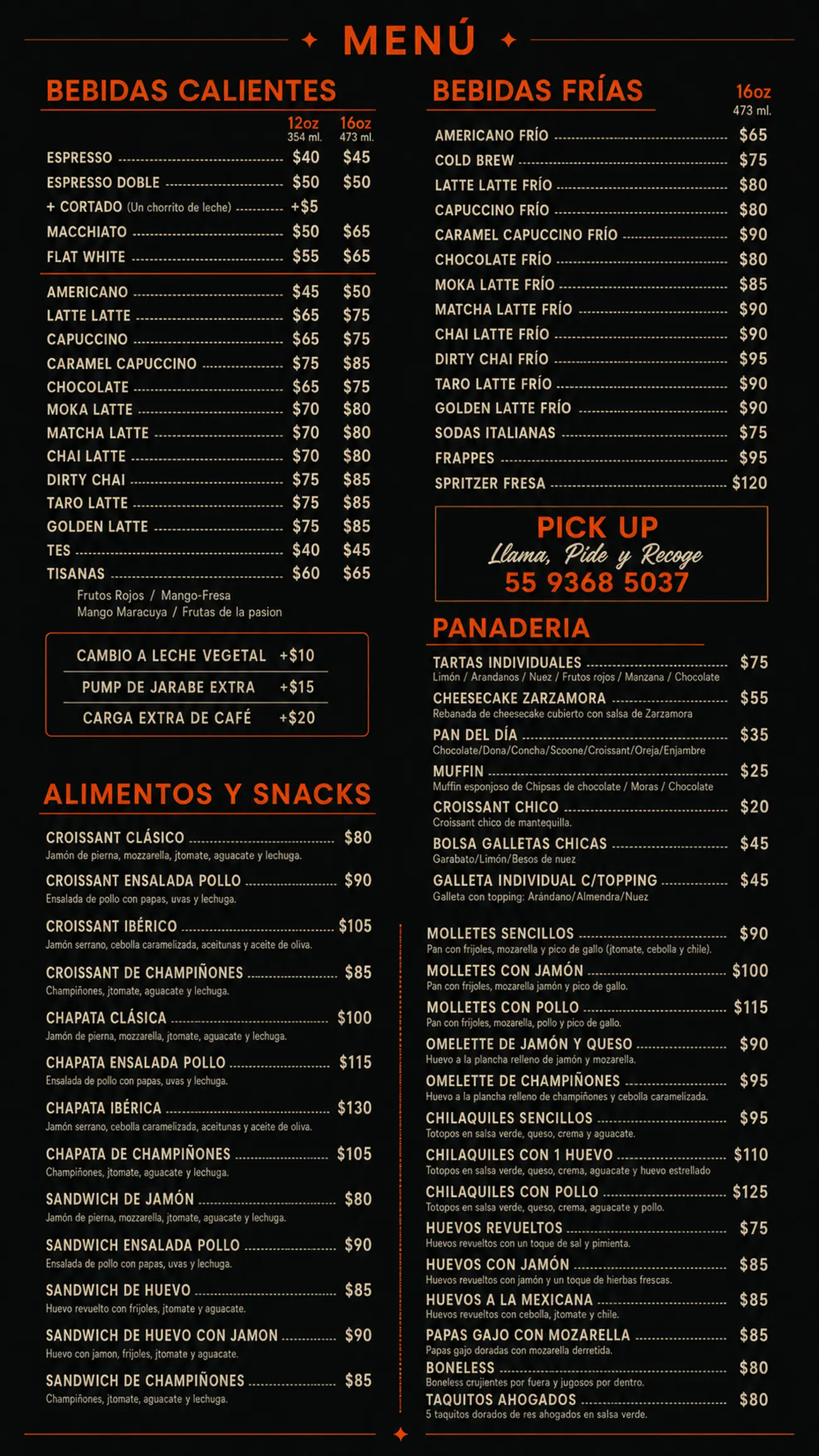 Menú Completo de RITO Café